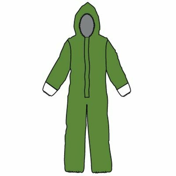 Kappler Zytron 400 Coverall with CP Cuff Option, Green, 2X/3X, 6PK Z4H428GN2X3XCP